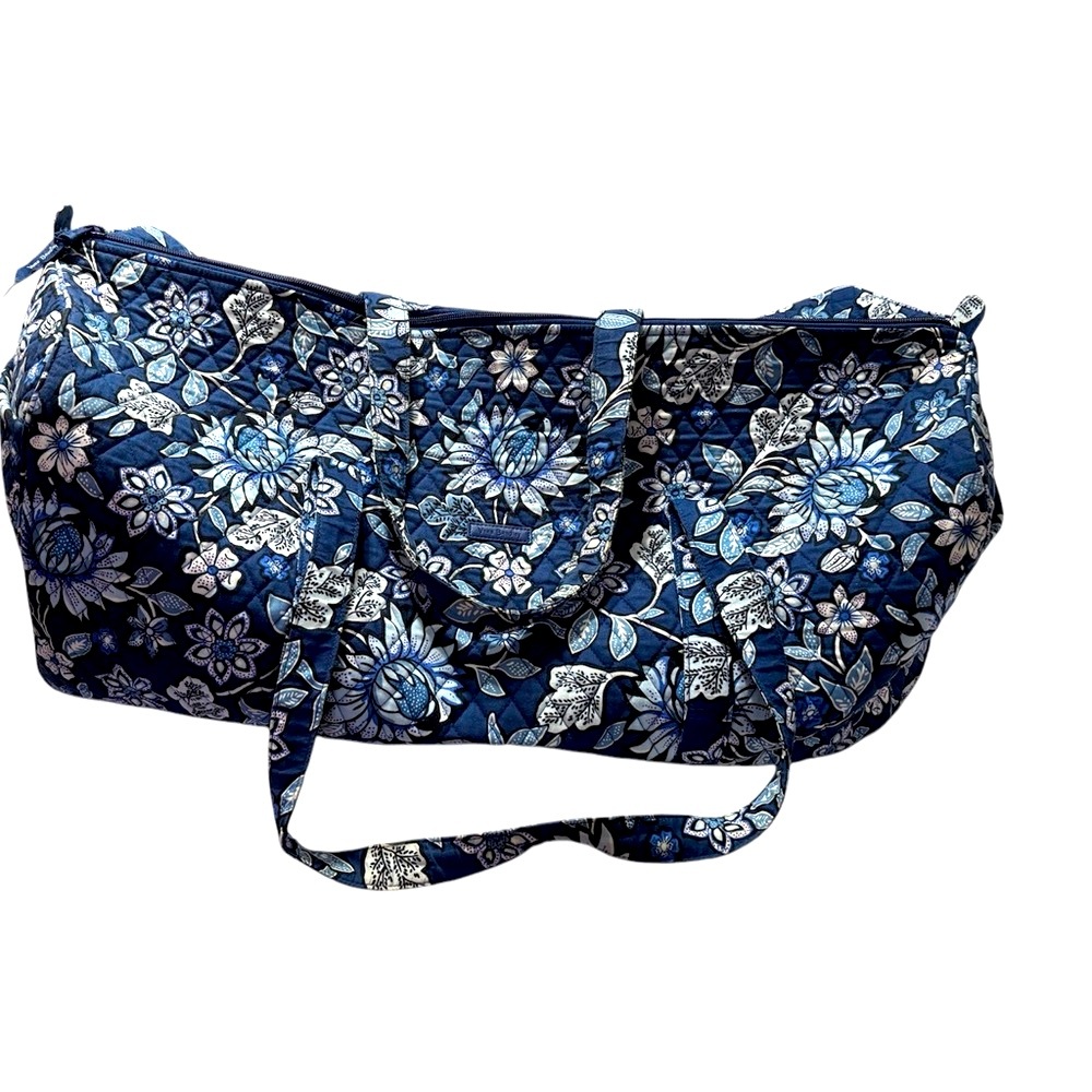 Vera Bradley Navy Blue Floral Quilted Travel Duffel